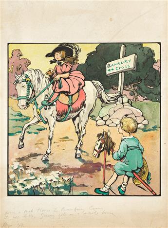 SARAH NOBLE IVES (1864-1944) Ride A Cock Horse To Banbury Cross.  (MOTHER GOOSE / NURSERY RHYMES)
